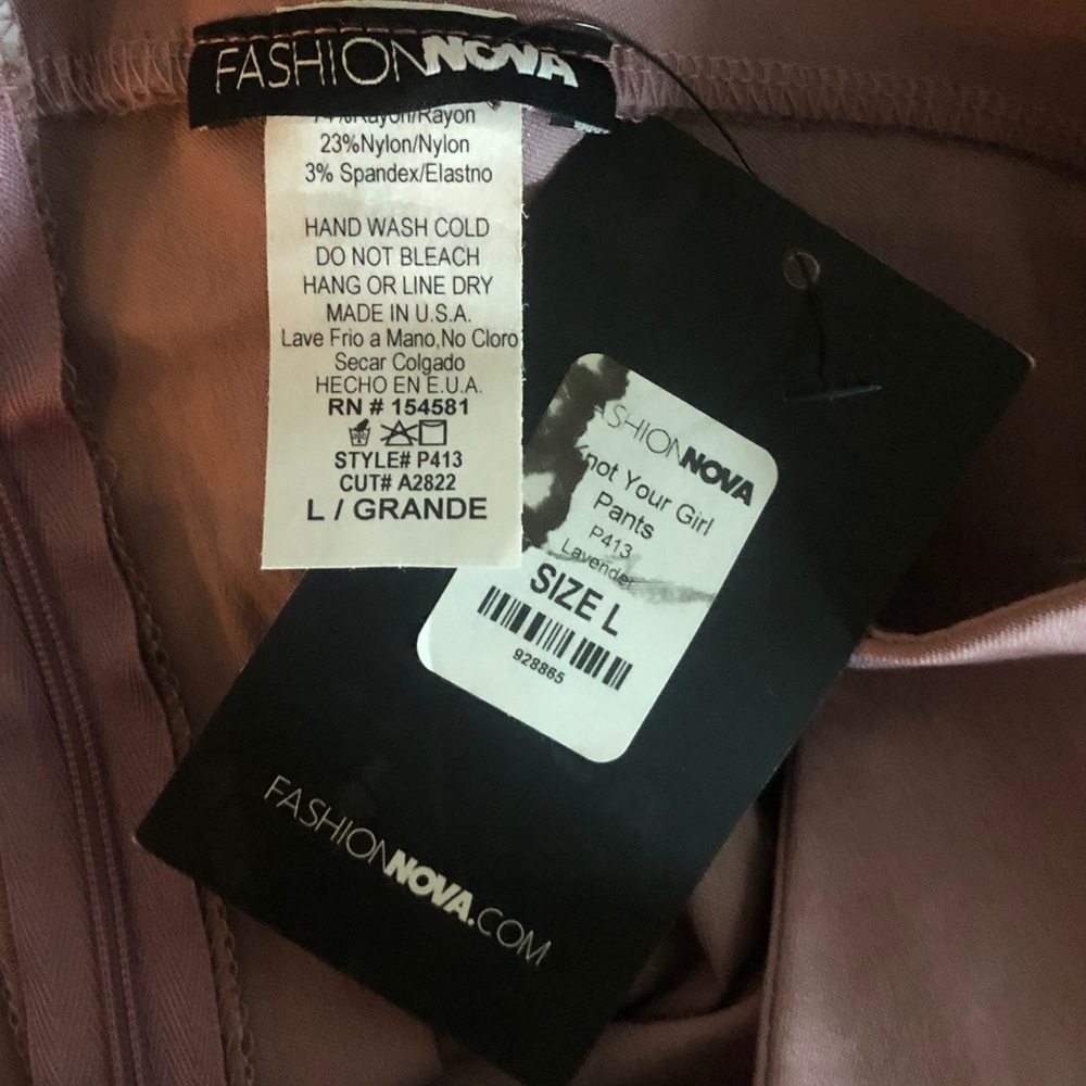 Fashion Nova nwt size large knot your girl pants lavender Mauve Skinny with Bow - Picture 5 of 5